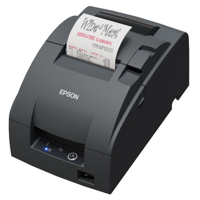 EPSON TM-U220IIB Impact Dot Matrix Printer, with Auto-Cutter. Incl. English & Trad Chinese Fonts, Serial, Dark Grey, PSU Included (Requires CAIEC)