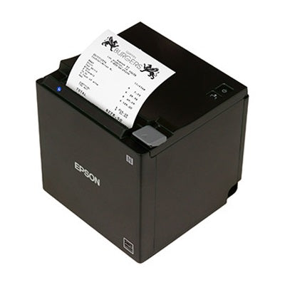EPSON TM-M30II Black Receipt Printer with Built-In USB, Ethernet, Bluetooth & USB-Charging. Includes AC Adaptor & Cable