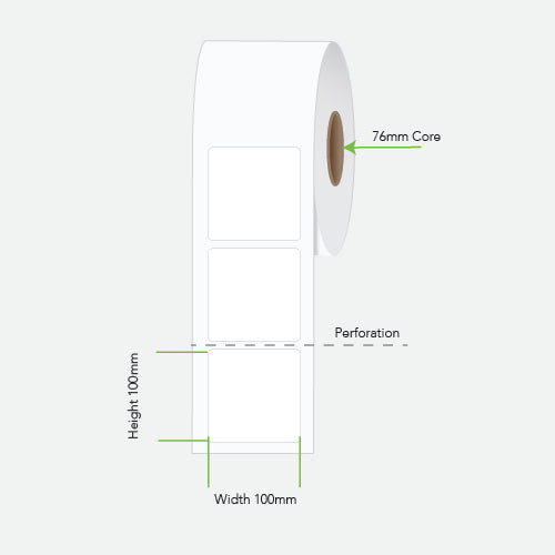 CALIBOR LABEL THERM PERM 100X100 1AC 1500/R 76MM
