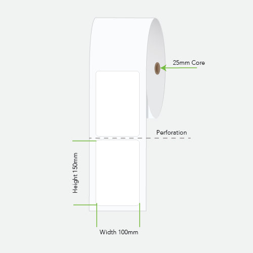 CALIBOR DIRECT THERMAL PERMANENT ADHESIVE 100MM X 150MM 1 LABEL ACROSS 400