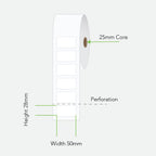 CALIBOR LABEL PLAIN PERMANENT ADHESIVE 50MM X 28MM 1 LABEL ACROSS 2000/R 25MM
