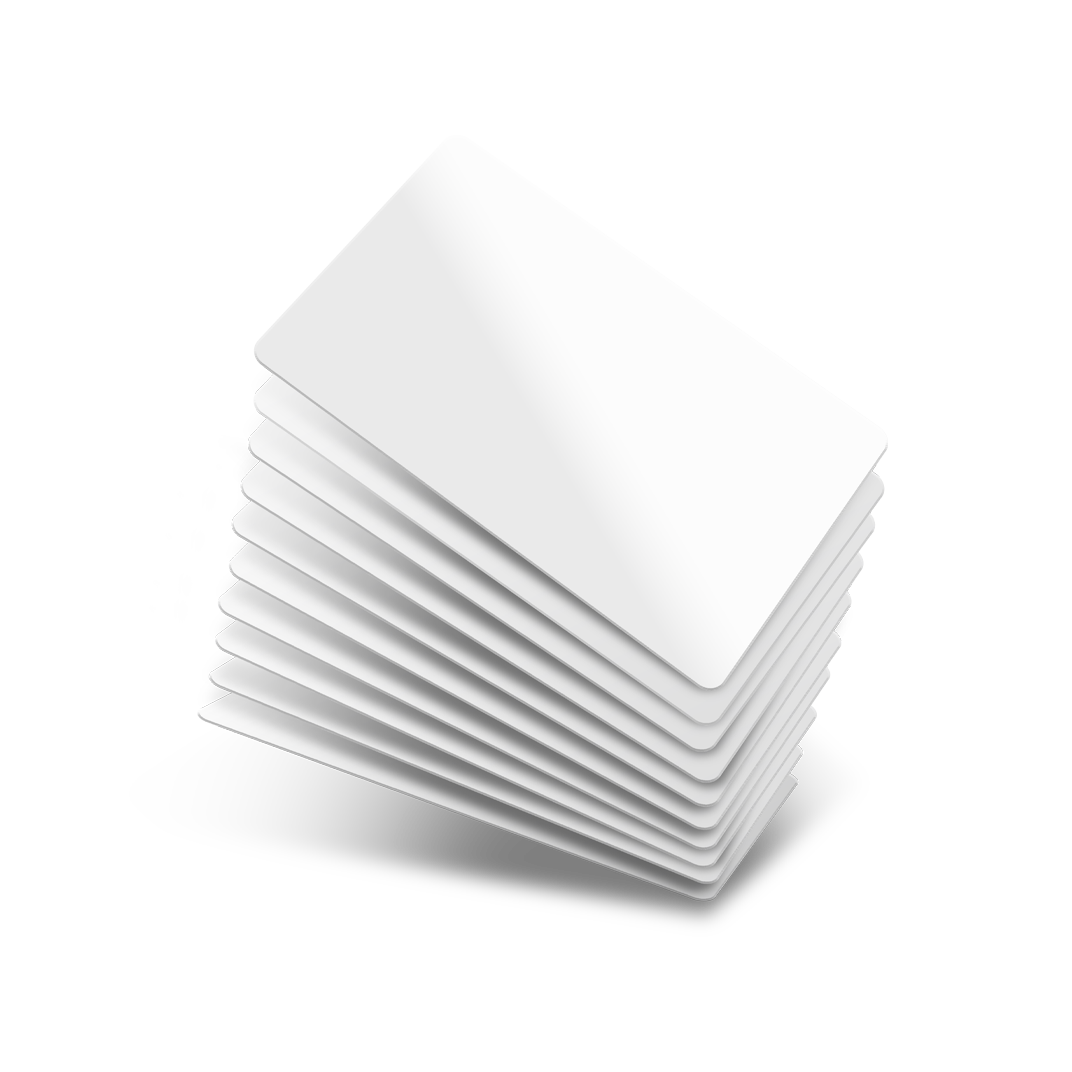 Stock Plastic Card CR80 - PVC White Gloss 0.76mm (100)